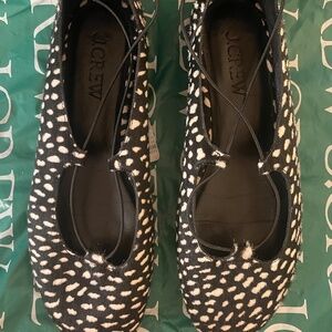 J Crew black and white  flats